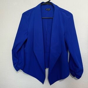 Royal Blue Women’s Blazer Polyester Large Business Attire
